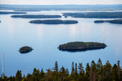 panoramic view from ukko-koli mountain in koli national park looking over lake pielinen. photo