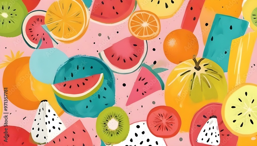 Colorful citrus fruit slices Colorful citrus fruit slices