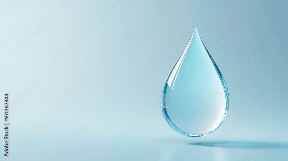 Realistic 3D Raindrop Icon Floating in Space Realistic 3D Raindrop Icon Floating in Space