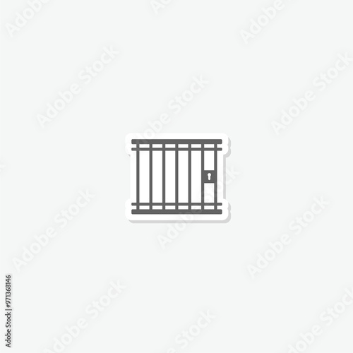 Prison icon sticker isolated on gray background