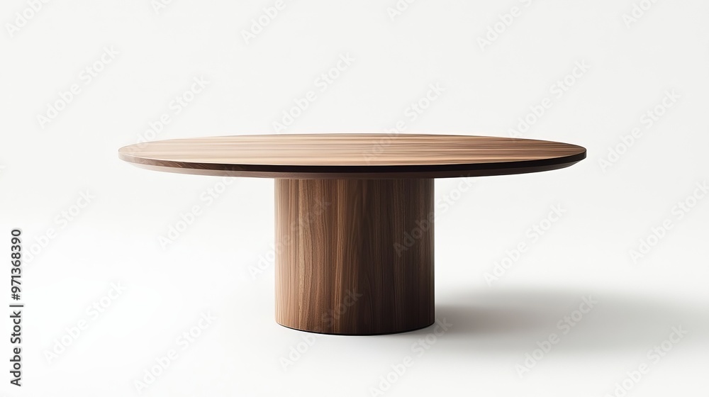 Wooden Oval Table with Circular Base.