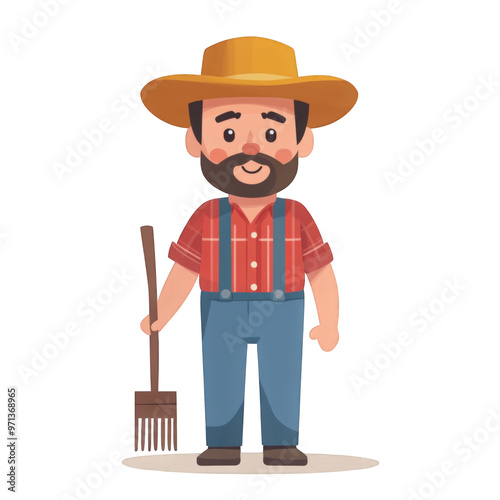 farmer with a shovel