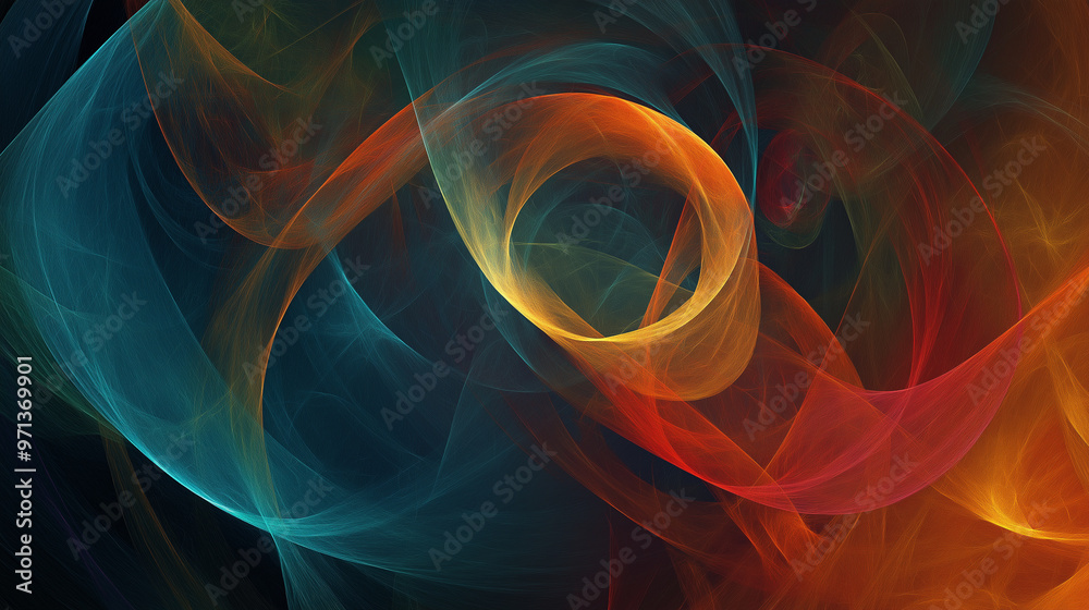 Obraz premium Colorful abstract lines background forming swirling pattern