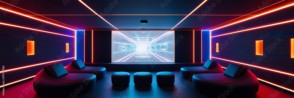 Fototapeta premium Modern empty living room interior design and wall texture background