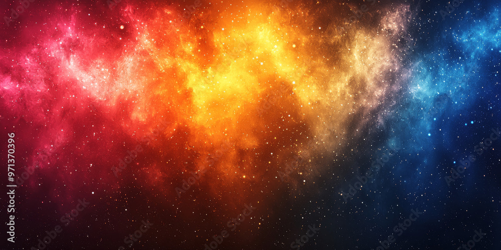 Fototapeta premium A vibrant nebula with shades of red, orange, and blue.
