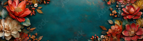 Intricate Rangoli and Floral Border Frame with Ample Copy Space for Personalized Text - Perfect for Cultural and Festive Occasions