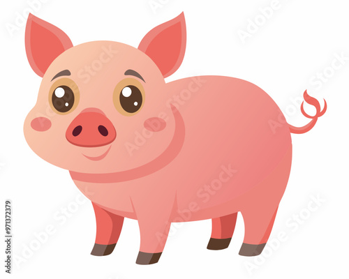 pig and piglet set, silhouette vector illustration on a white background