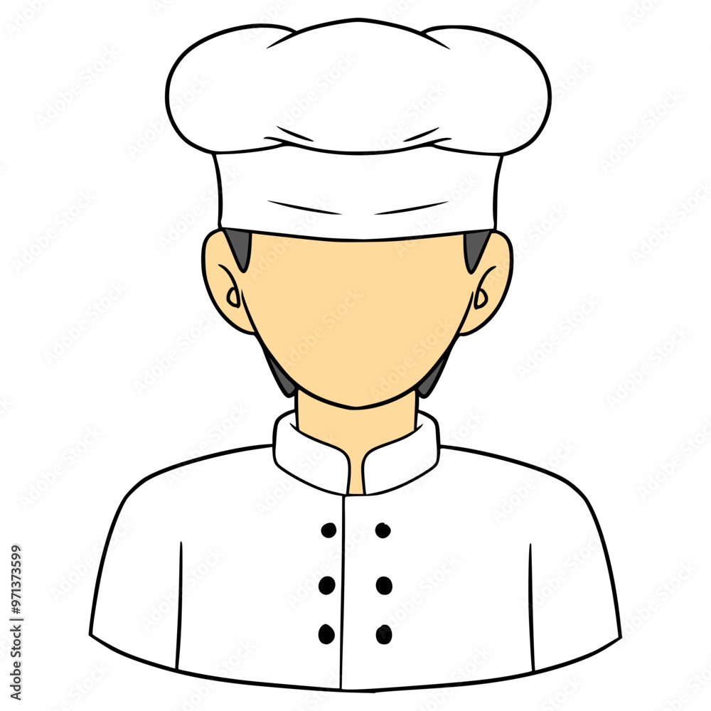 faceless man chef illustration hand drawn isolated vector faceless man chef illustration hand drawn isolated vector
