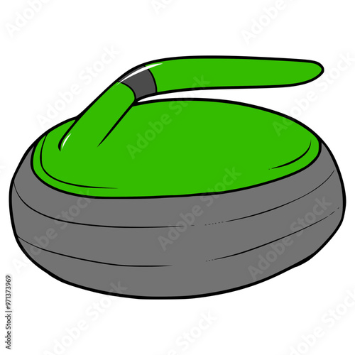curling stone illustration hand drawn isolated vector