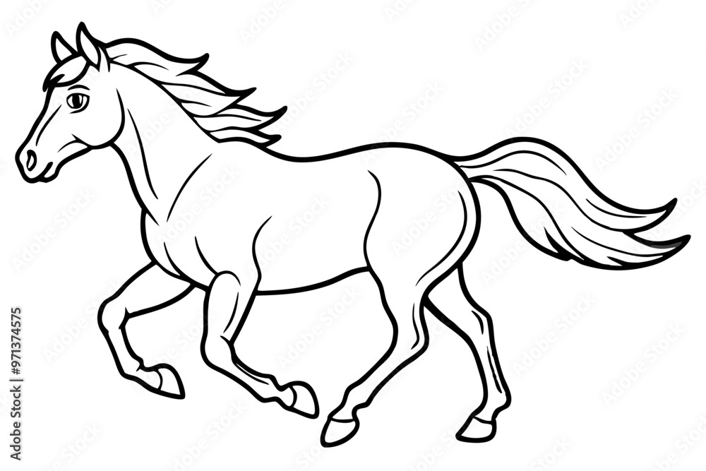 Obraz premium running horse silhouette, galloping horse silhouette vector, horse icon vector 