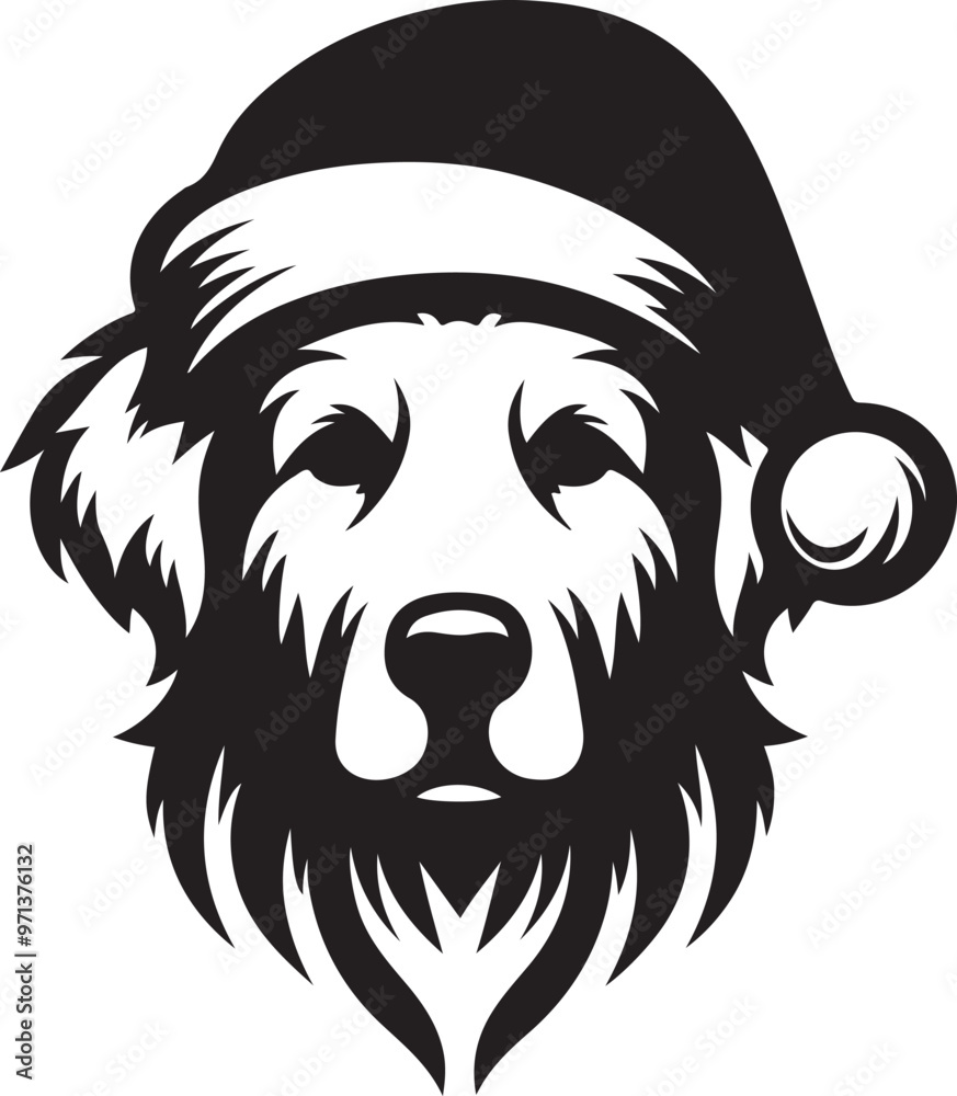Merry Christmas Santa Cute dog silhouette vector design Merry Christmas Santa Cute dog silhouette vector design