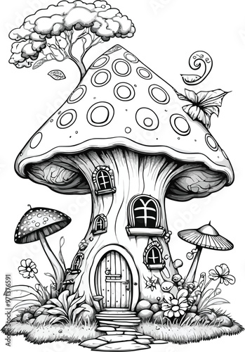 Mushroom Coloring Page