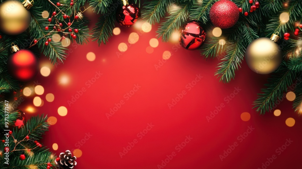 A red background with a bunch of red and white Christmas decorations A red background with a bunch of red and white Christmas decorations