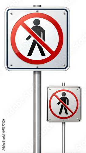 no trespass sign , crossing forbidden sign - vector   illustration - photo