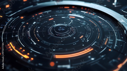 Wallpaper Mural Sleek HUD interfaces overlapping on a smooth neutral surface Torontodigital.ca