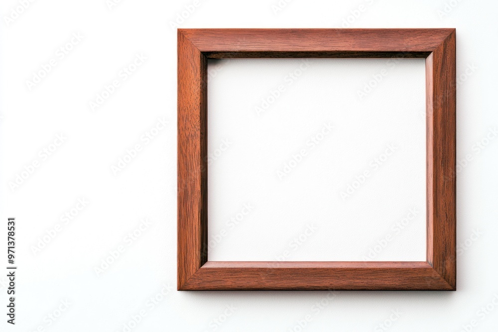 Traditional mahogany wooden frame with polished finish, isolated on white Traditional mahogany wooden frame with polished finish, isolated on white