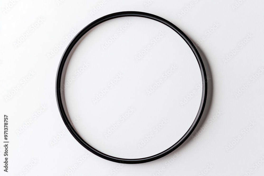 Round black metal frame with a thin profile, isolated on white Round black metal frame with a thin profile, isolated on white