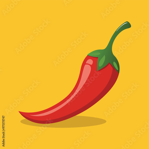 Spicy red chili pepper vector illustration.