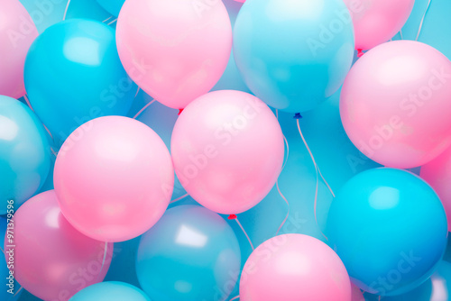 pink and blue balloons, gender reveal party