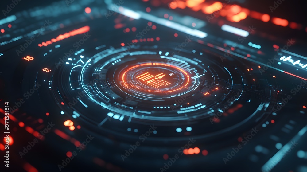 Advanced HUD symbols layered on a sleek muted background Advanced HUD symbols layered on a sleek muted background