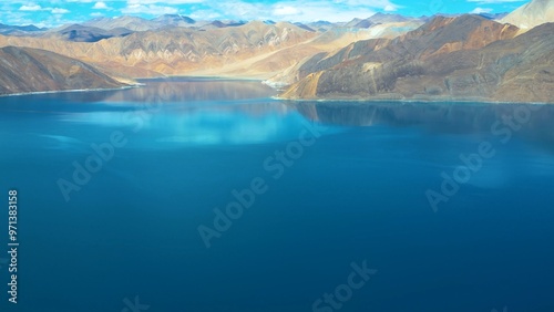 Aerial view of Leh Ladakh, Pangong Tso Lake, Maitreya Buddha, Diskit Monastery in Nubra Valley, Sand Dunes Nubra Valley, photo