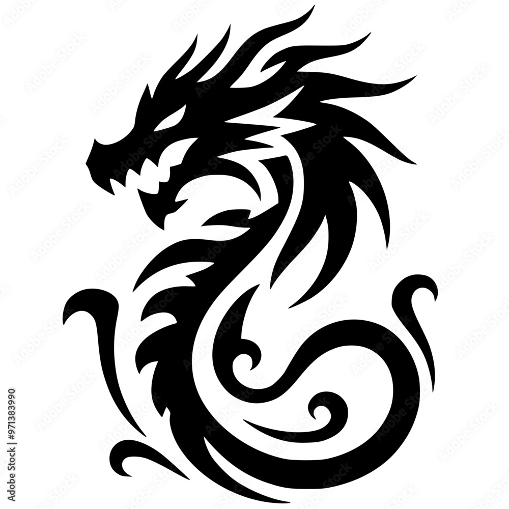 Dragon tattoo silhouette Dragon tattoo silhouette