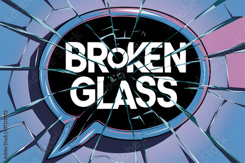 Illustration of Shattered Glass with Text