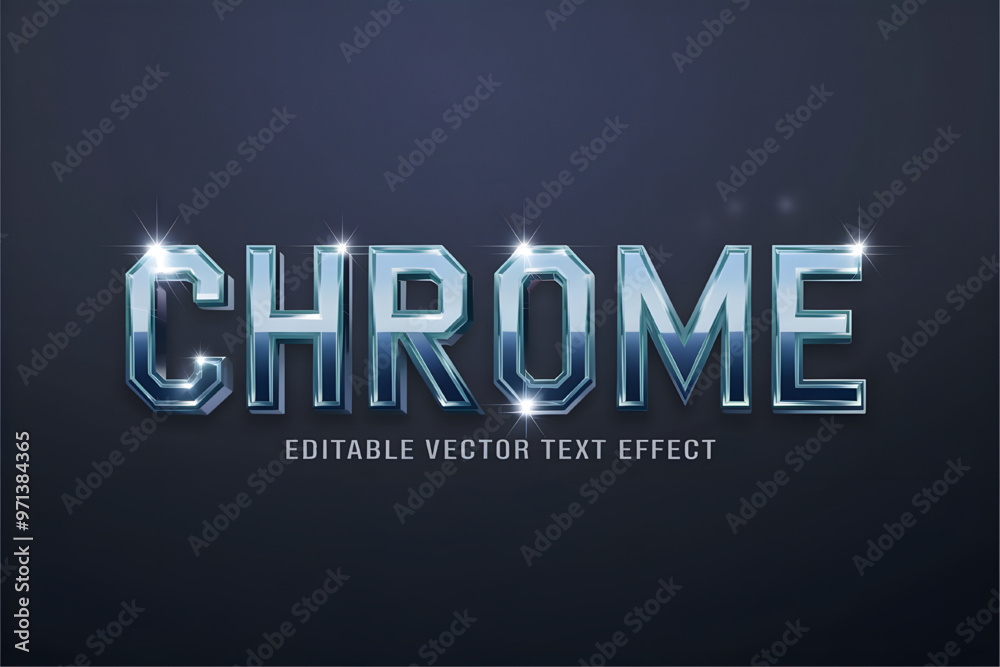 illustration of the chrome text editable vector illustration of the chrome text editable vector