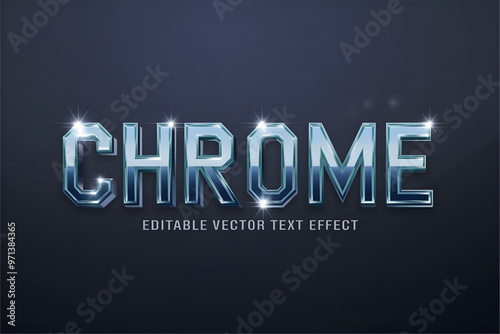 illustration of the chrome text editable vector