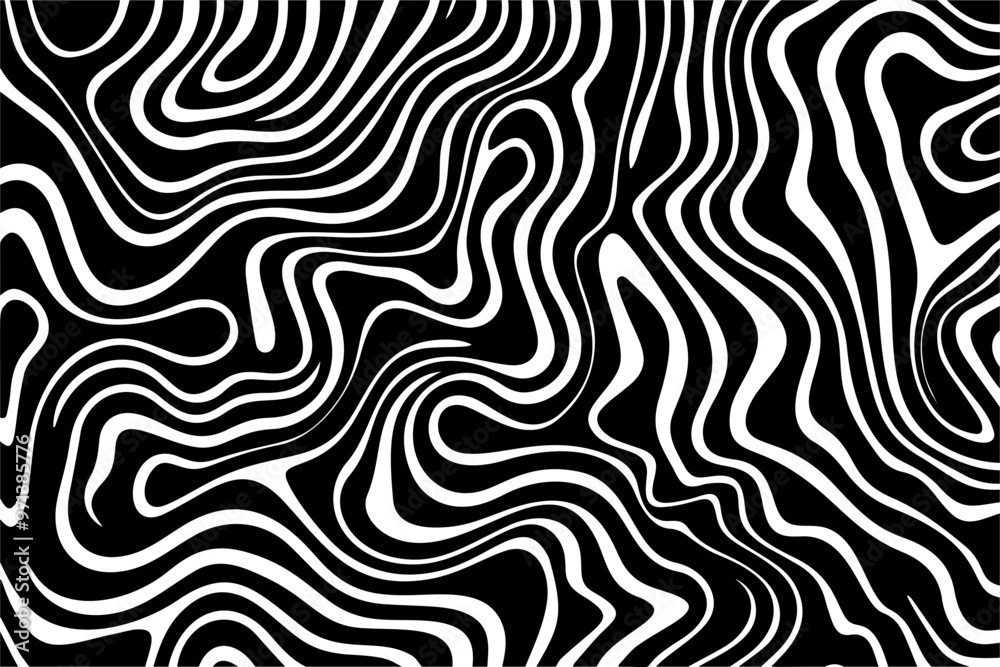 Wavy black and white pattern Wavy black and white pattern