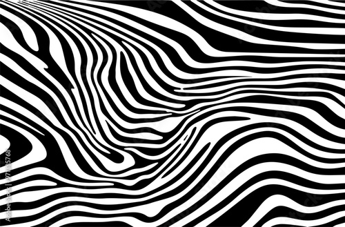 Wavy black and white linear design