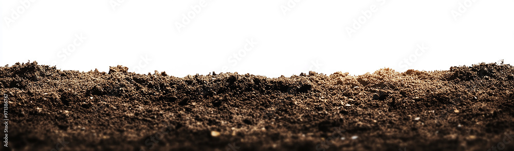 soil horizon, isolated on a white background