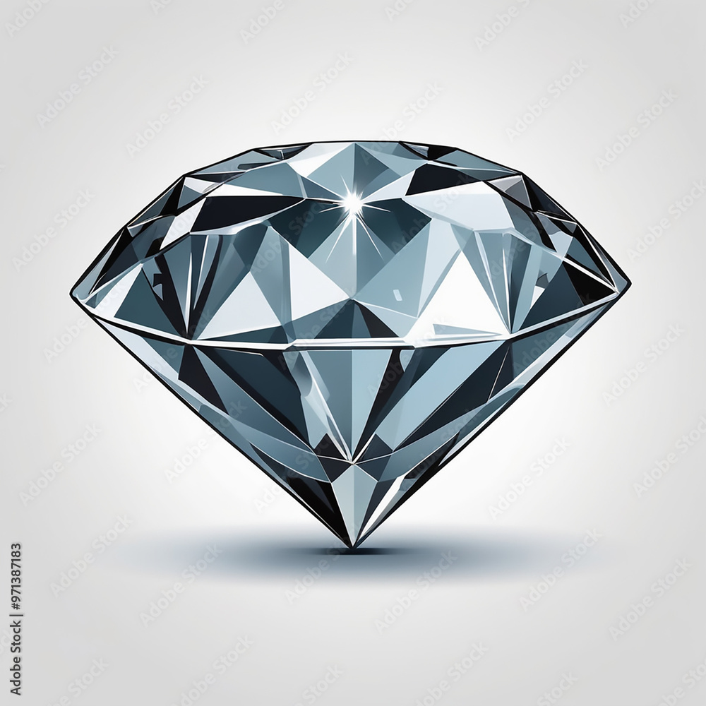High-Resolution Diamond Vector Set on White Background, Isolated High-Resolution Diamond Vector Set on White Background, Isolated