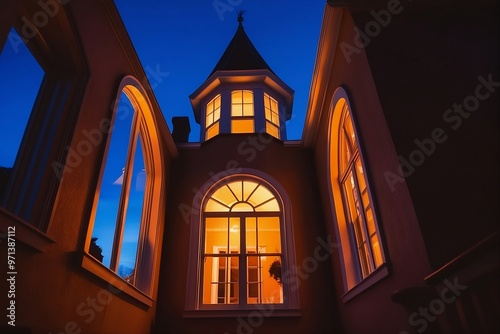 Dusk s Embrace The Warm Glow of a Victorian Mansion