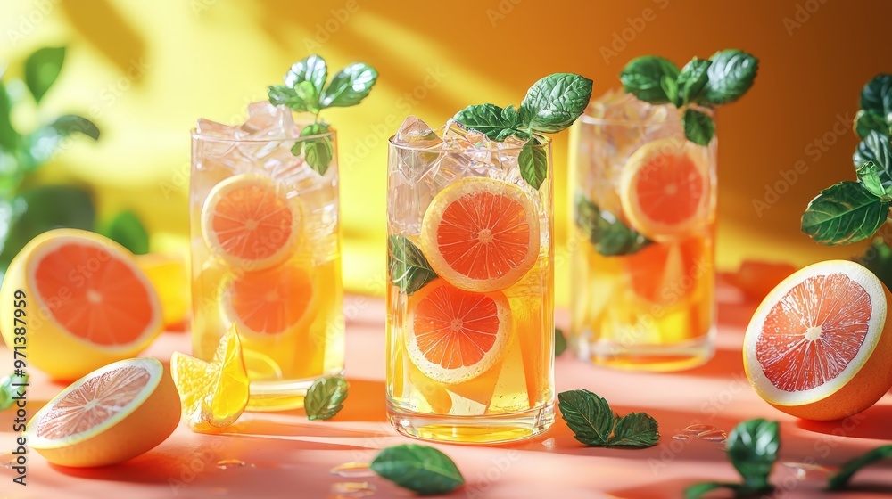 Fototapeta premium Natural detox drinks