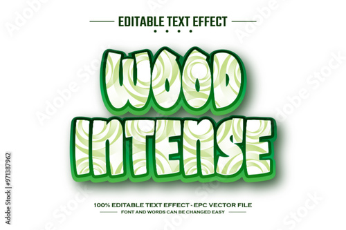 Wood intense 3D editable text effect template