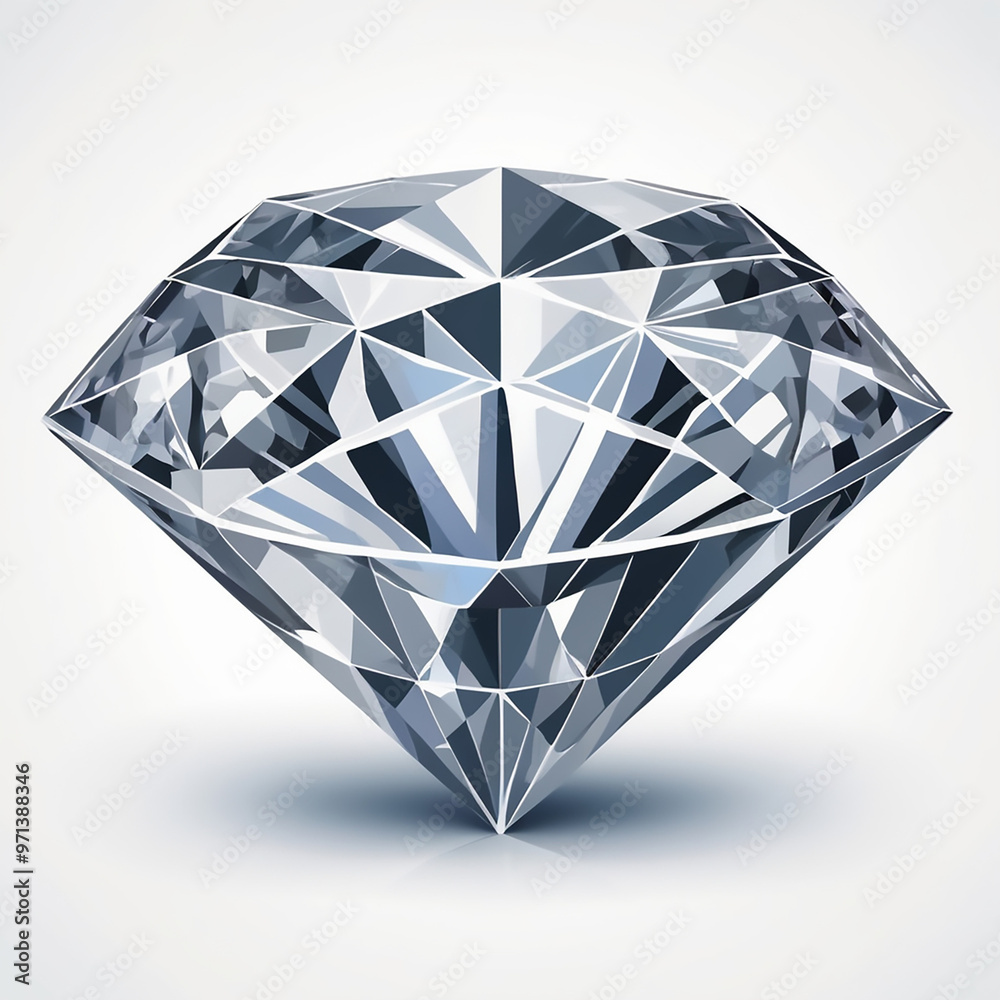 High-Resolution Diamond Vector Set on White Background, Isolated High-Resolution Diamond Vector Set on White Background, Isolated