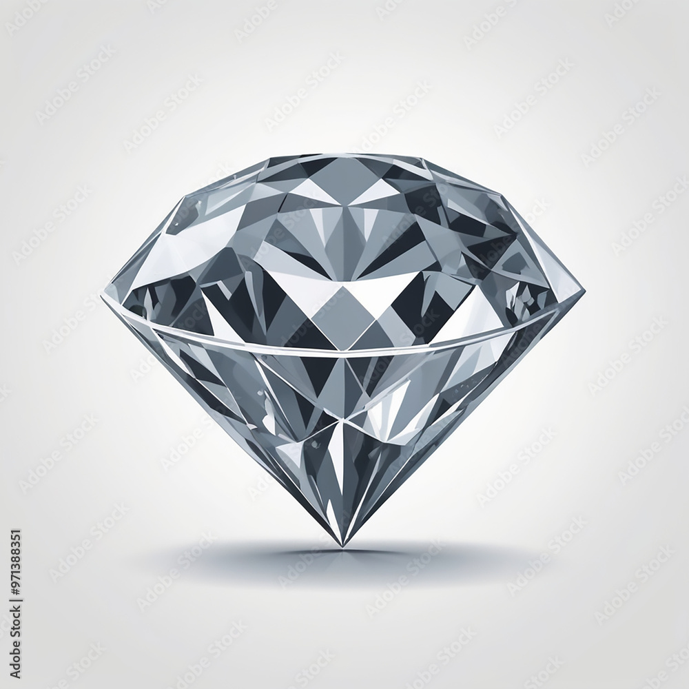 High-Resolution Diamond Vector Set on White Background, Isolated High-Resolution Diamond Vector Set on White Background, Isolated