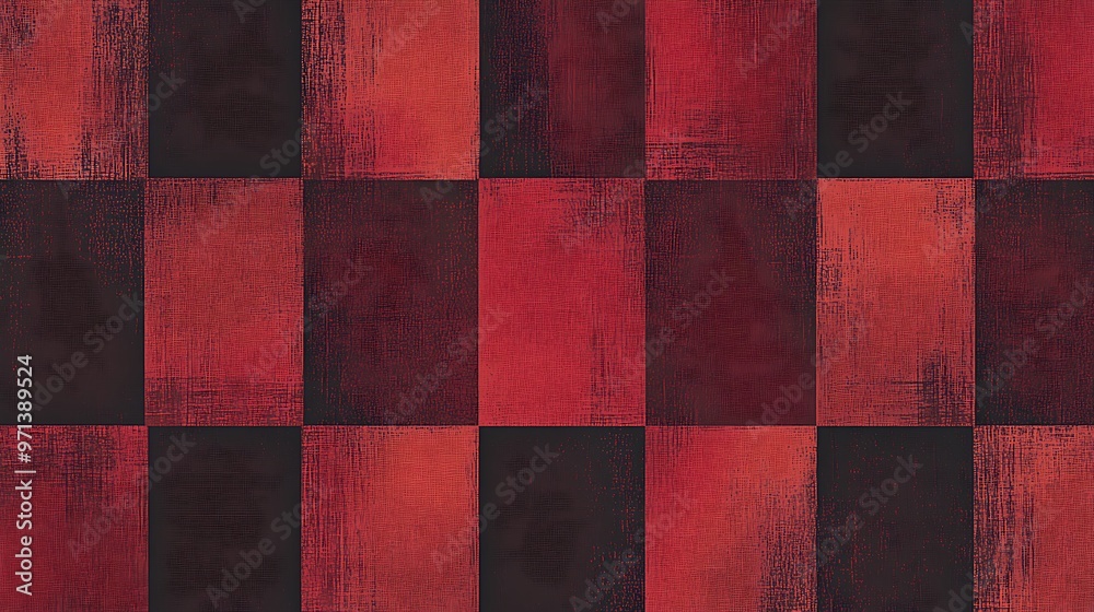 Fototapeta premium Elegant Maroon Checkered Seamless Pattern on Flat Design Background