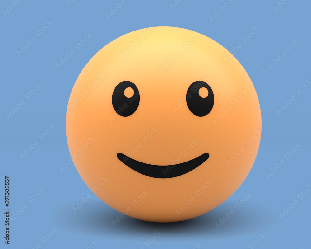 Fototapeta premium emoji face as three-dimensional emoticon - 3D Illustration