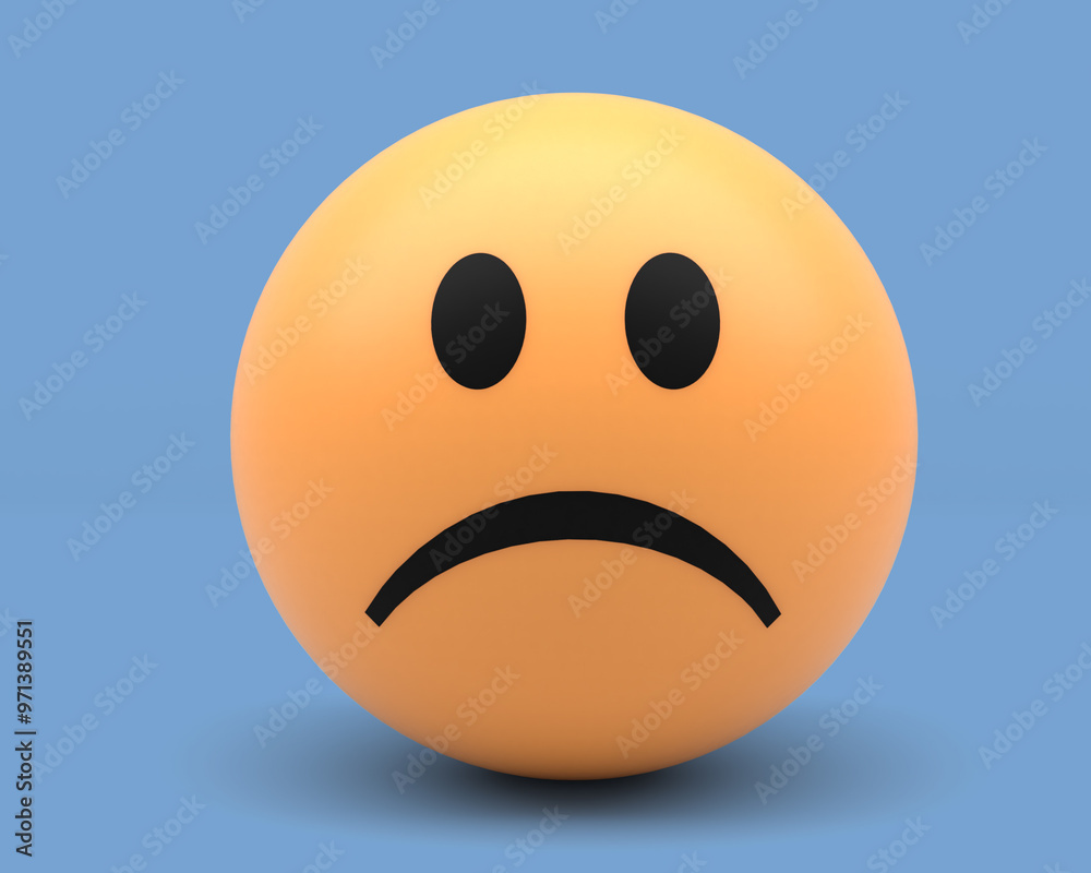 Fototapeta premium emoji face as three-dimensional emoticon - 3D Illustration