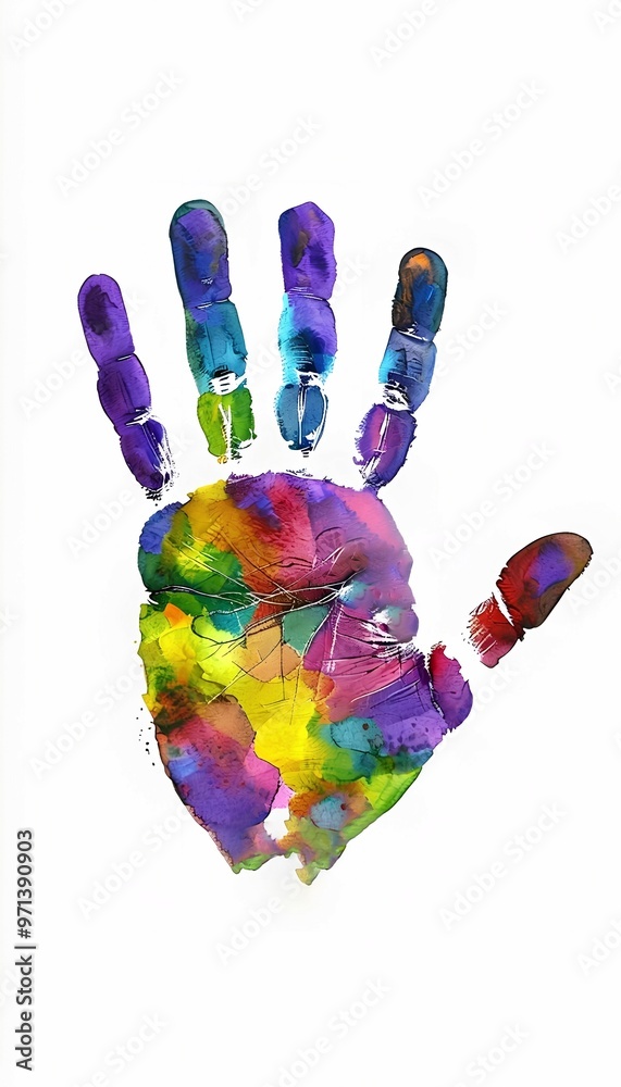 Colorful handprint art on white background, vibrant handprints in different colors, abstract multicolored handprint pattern Colorful handprint art on white background, vibrant handprints in different colors, abstract multicolored handprint pattern