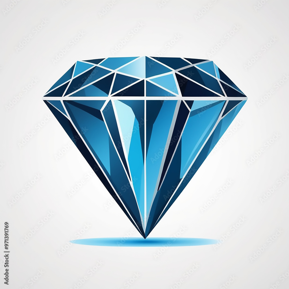 High-Resolution Diamond Vector Set on White Background, Isolated