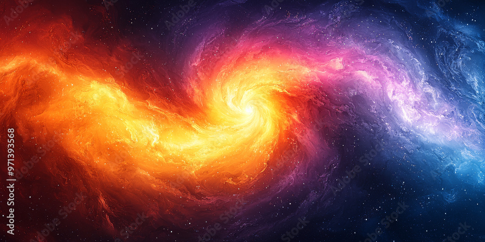 Abstract swirling nebula with fiery and blue hues. Abstract swirling nebula with fiery and blue hues.