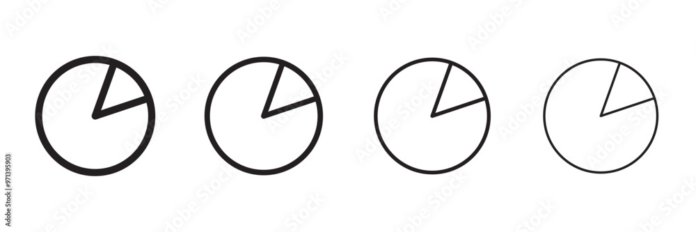 Chart part outlined black illustration in 4 variations for User Interface. Vector icons in flat style Chart part outlined black illustration in 4 variations for User Interface. Vector icons in flat style