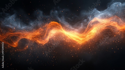 Wallpaper Mural Abstract firey background. Fire on dark background Torontodigital.ca