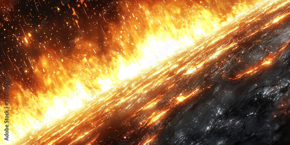 Naklejka premium A fiery, abstract background with streaks of light.