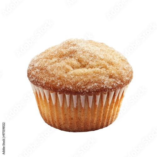 Sugar coated muffin on white background isolated transparent photo