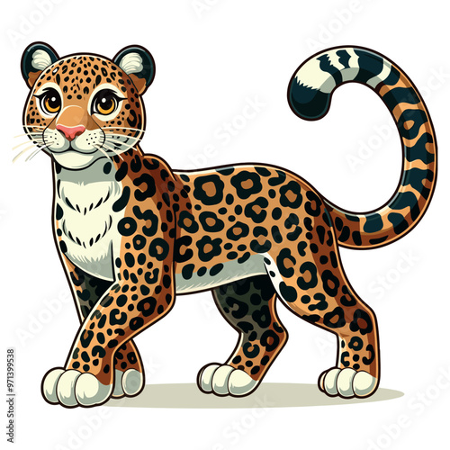 Cute Leopard Vector Cartoon illustration