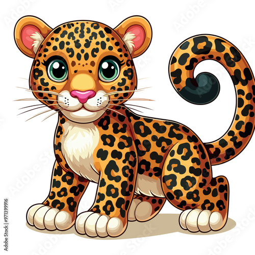 Cute Leopard Vector Cartoon illustration